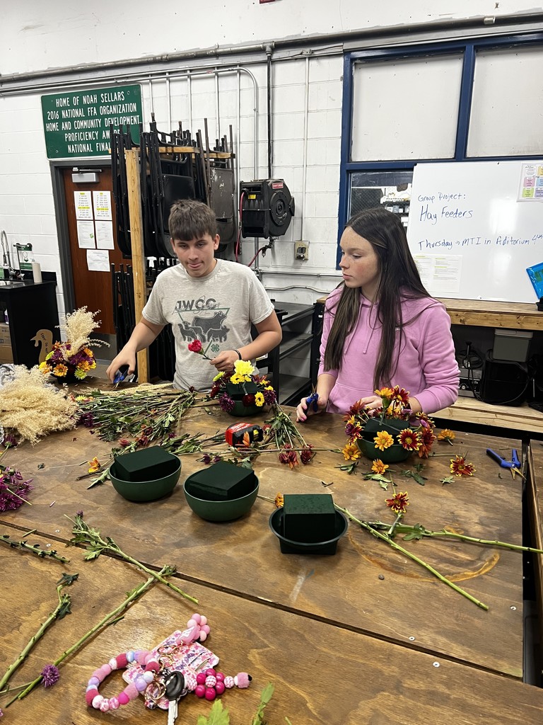 Hunter and Maci  trying to decide what flowers to use