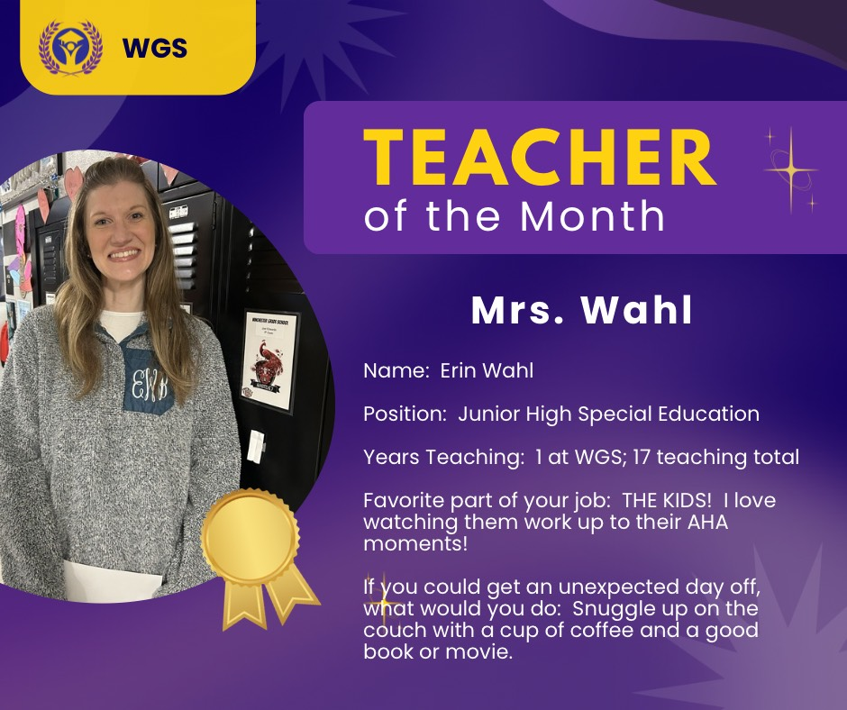 December Teacher of the Month!