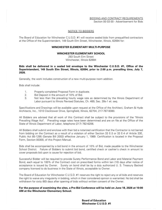 Advertisement for Bids
