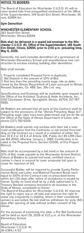 Notice to Bidders