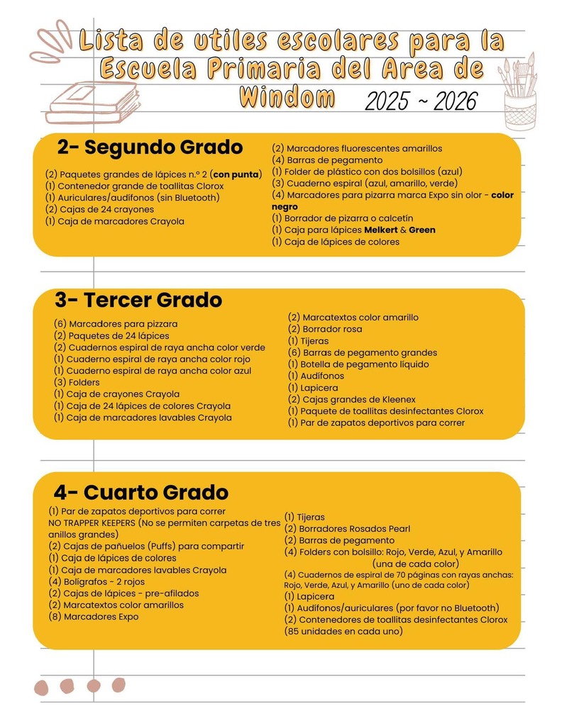 supply lists