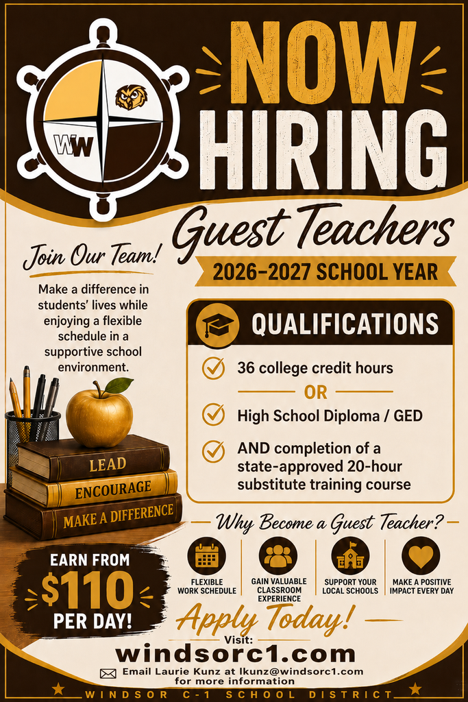 Now Hiring Guest Teachers for the 2026-2027 School Year
