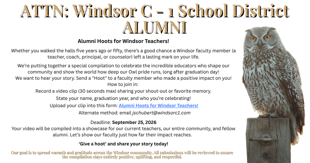 Alumni Hoots for Windsor Teachers!