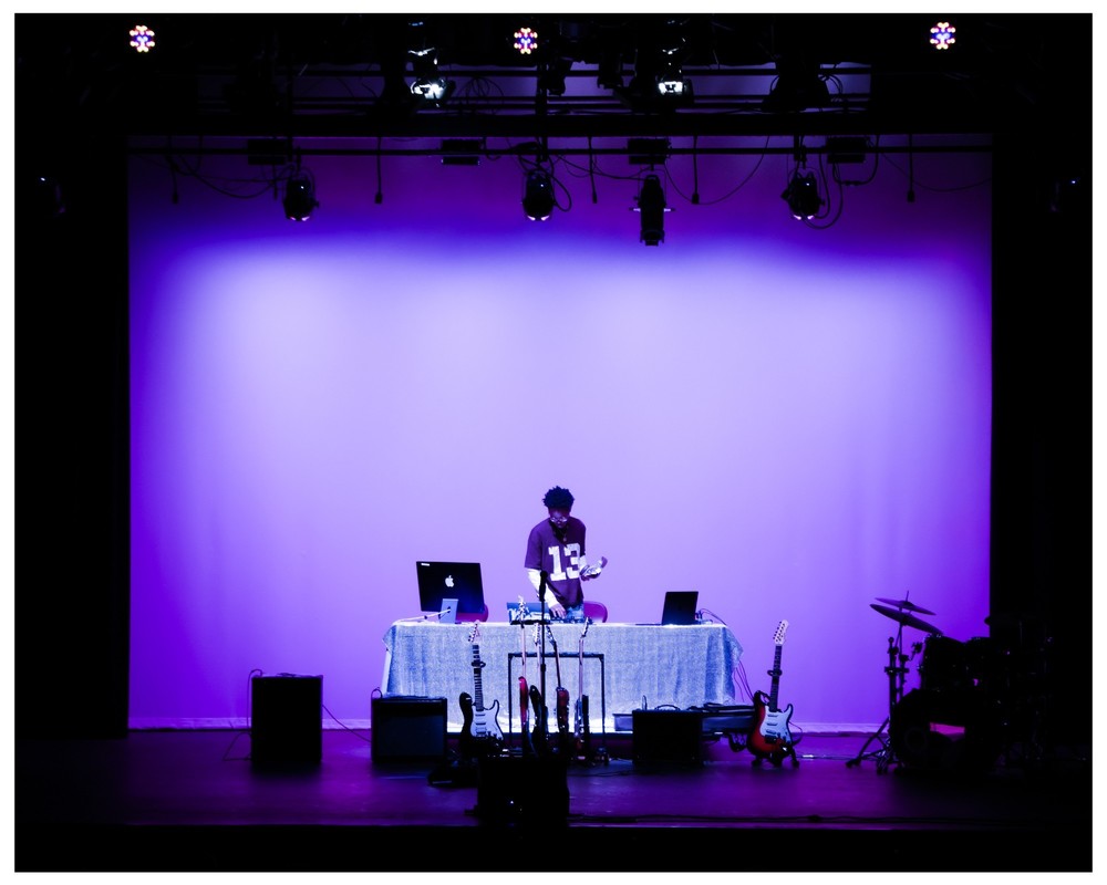 a student is presenting his DJ mix