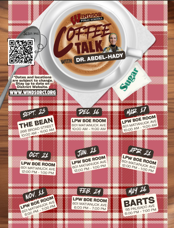 Dr. Hady's Coffee Talk dates for the 25-26 school year