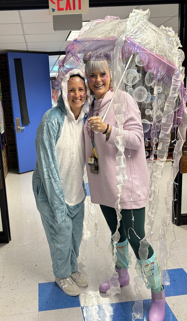 staff dressed as jellyfish and shark