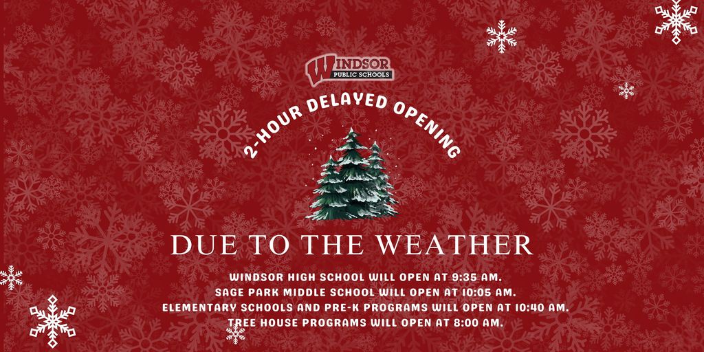 2 hour delayed opening December 3, 2025