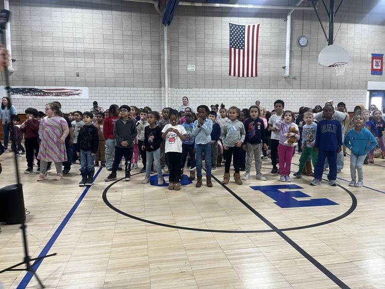 OE students doing a movement break in the gym 
