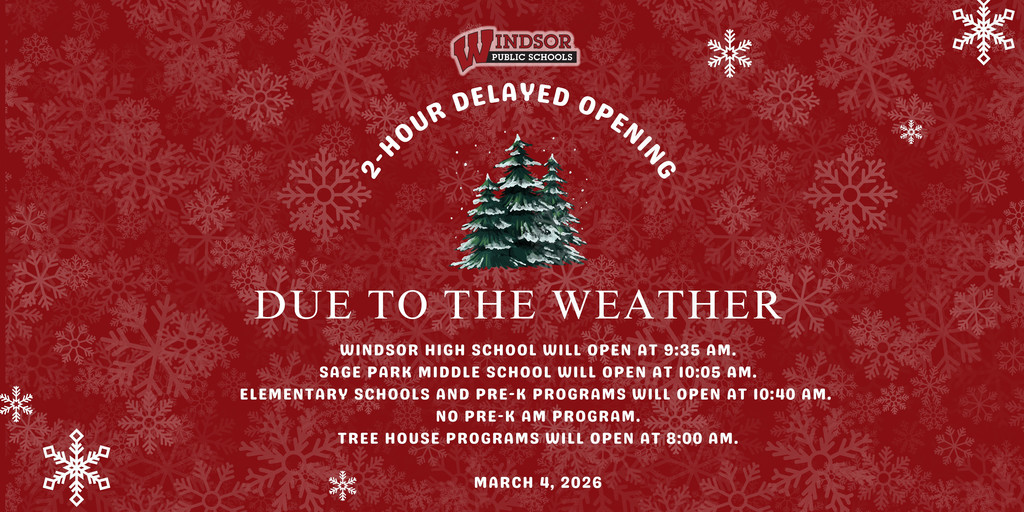 2 hour delayed opening march 4, 2026. No pre-k am