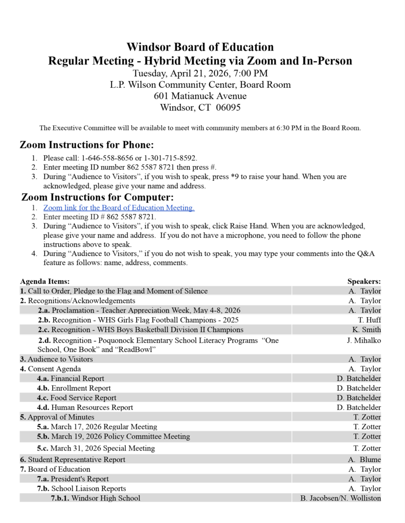 Agenda - follow the link in the text to access a PDF version