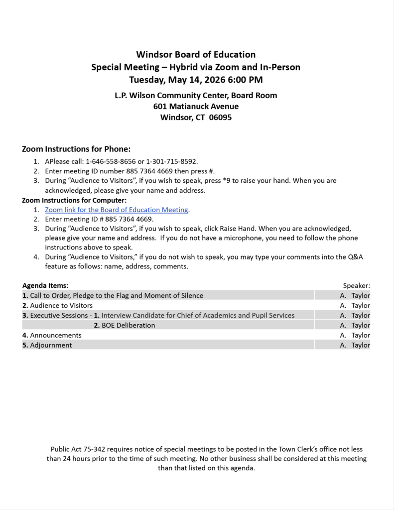 Agenda - Follow the link in the body to access the document.