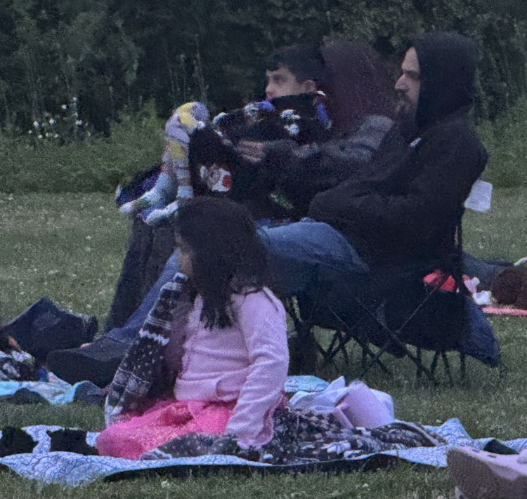 family watching movie