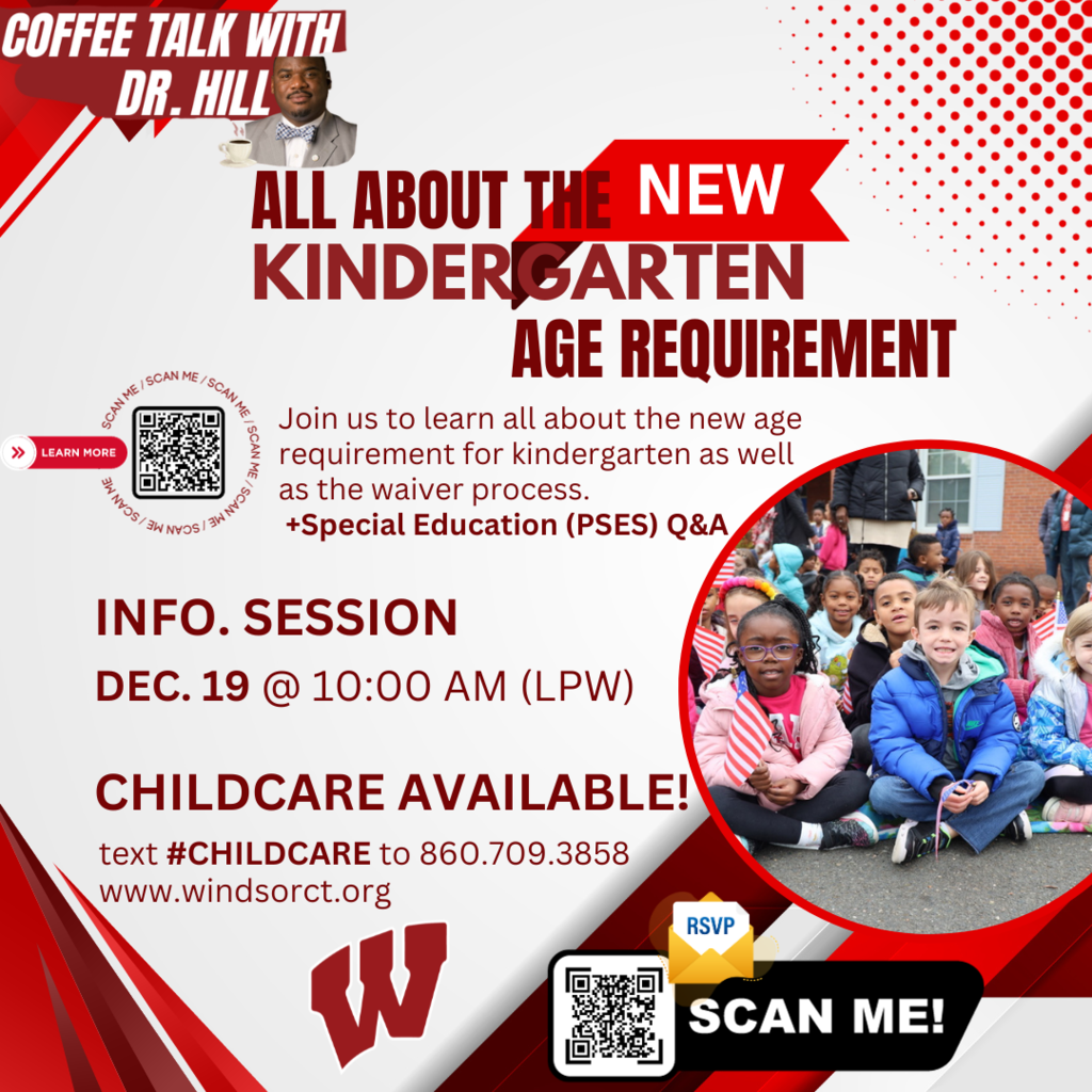 new kindergarten age requirement announcement. Special meeting to discuss details and answer questions on December 19th at 10 AM at LPW. 