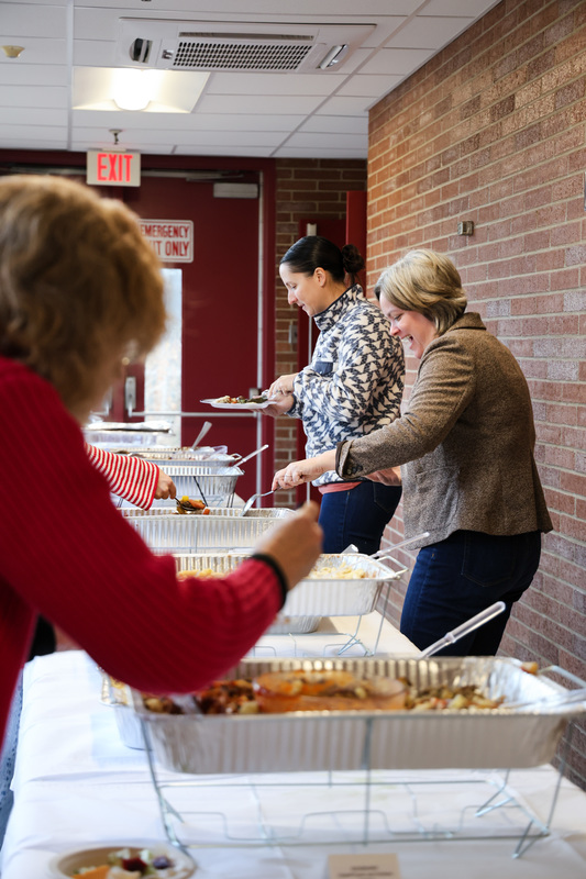 Staff enjoying a holiday meal