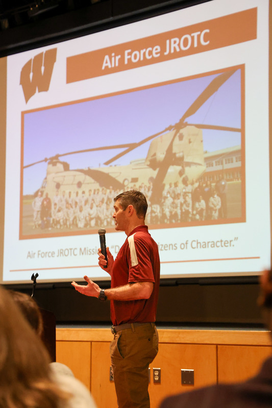 Head of JROTC is presenting Air Force JROTC program available to students