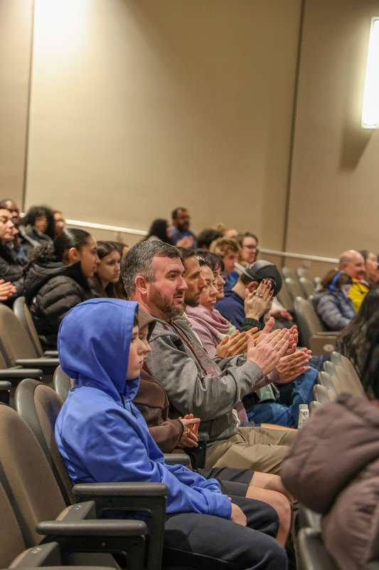 Audience is clapping enthusiastically