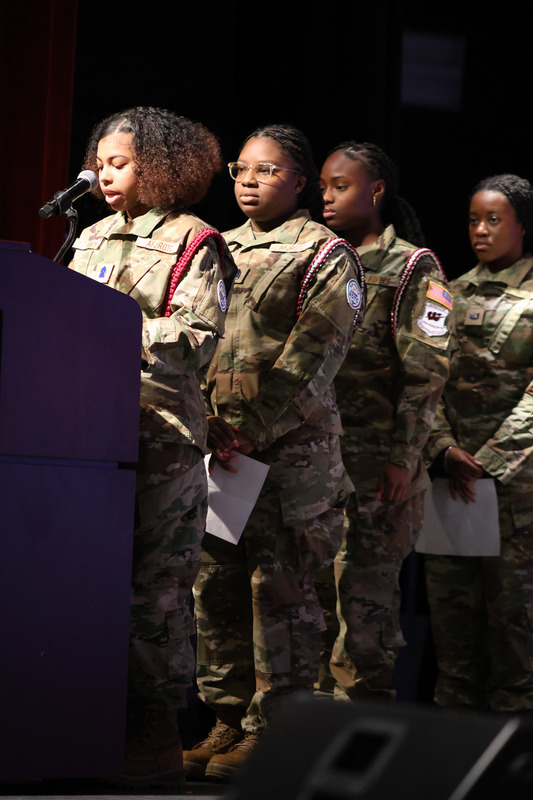 AFJROTC students are reading historical excerpts