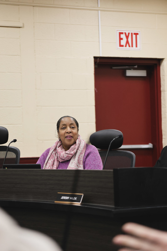 Maxine N. Davis, BOE member, at the BOE meeting