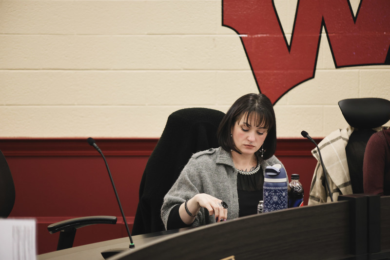 BOE member, Becky I. Jacobsen, at the BOE meeting