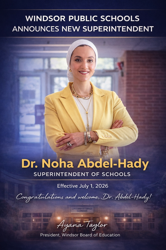 A poster featuring a picture of Dr. Hady with the words "Congratulations!"