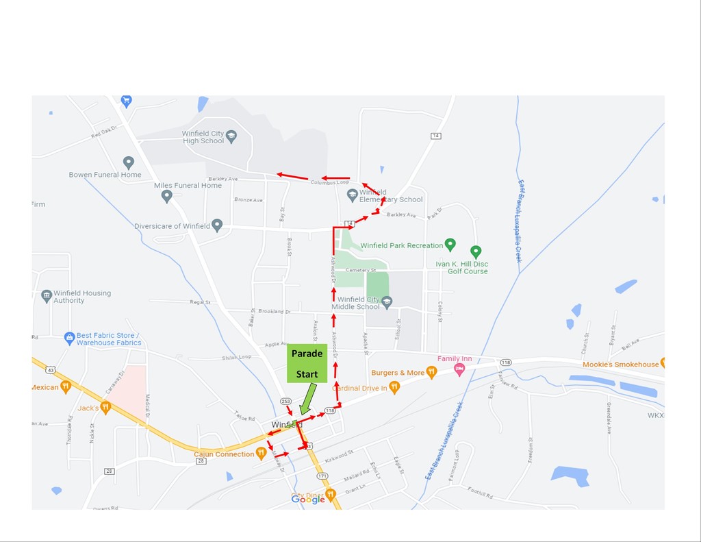 Homecoming Parade Route 2025