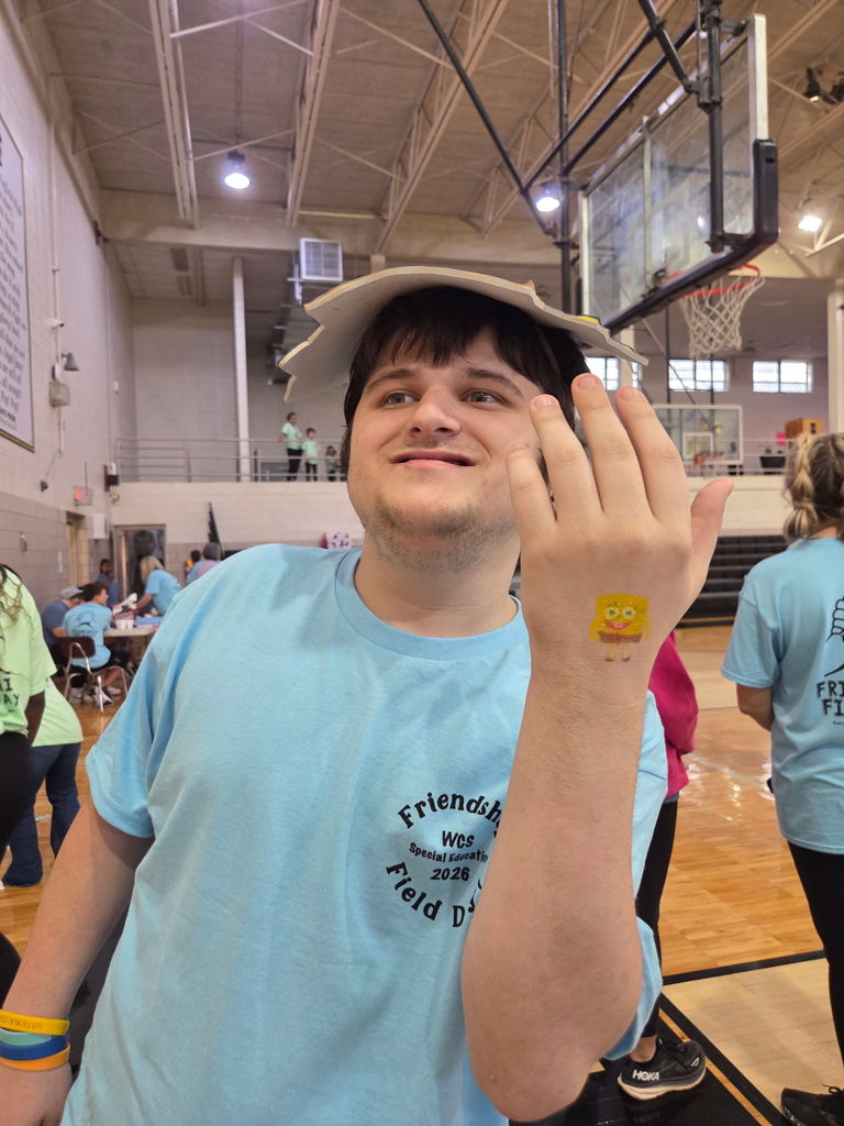 Face/Hand painting was a hit! Winfield High School Student, Gabe, had a blast! 