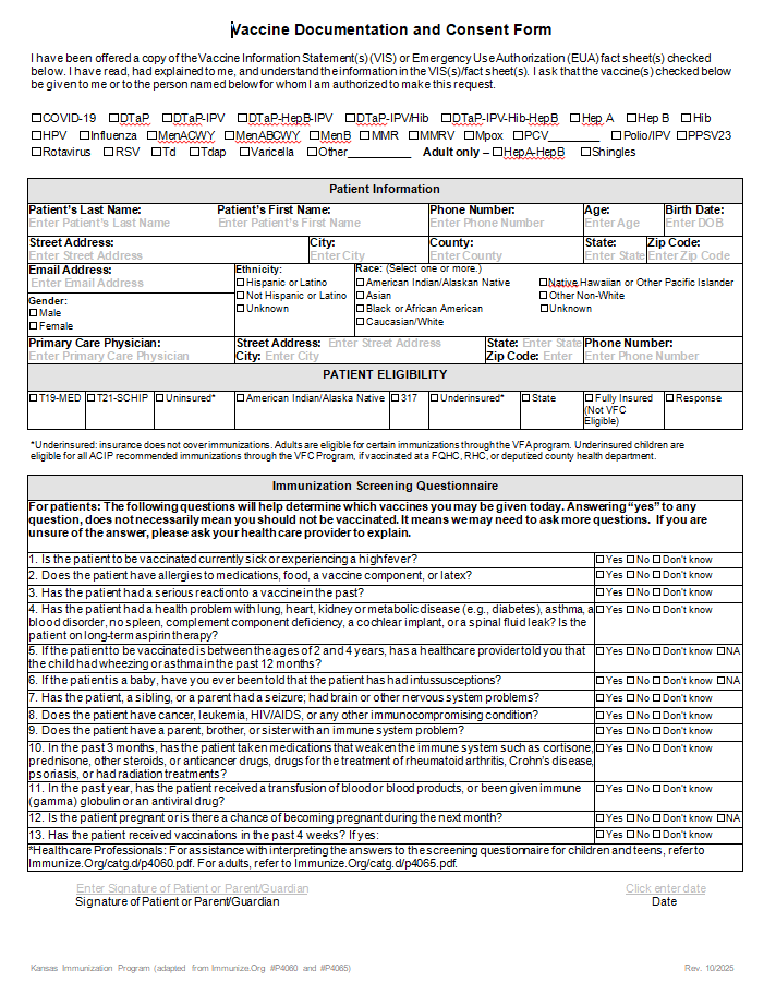 Immunization Clinic on April 24th!