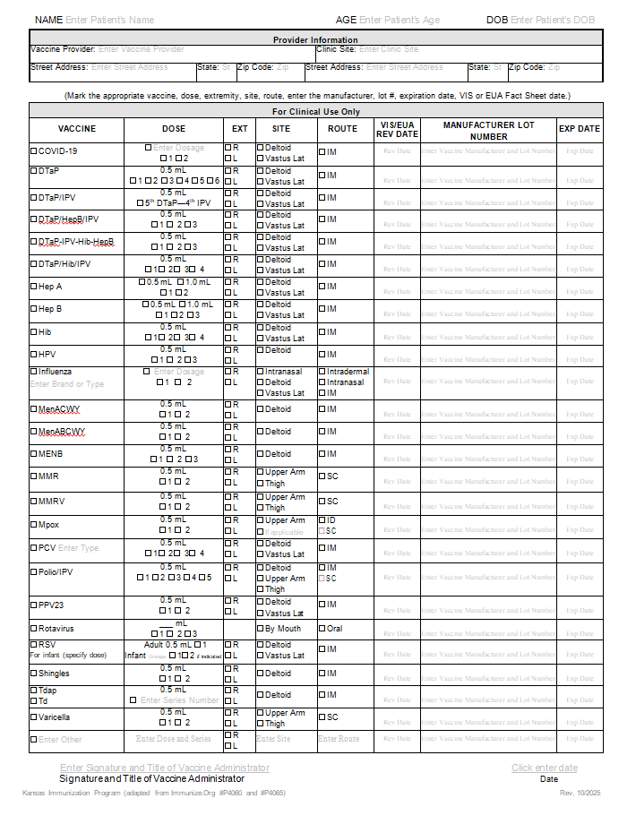 Immunization Clinic on April 24th!