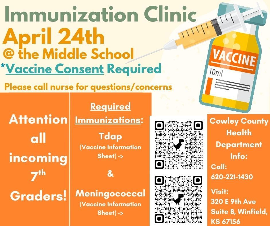 Immunization Clinic on April 24th!