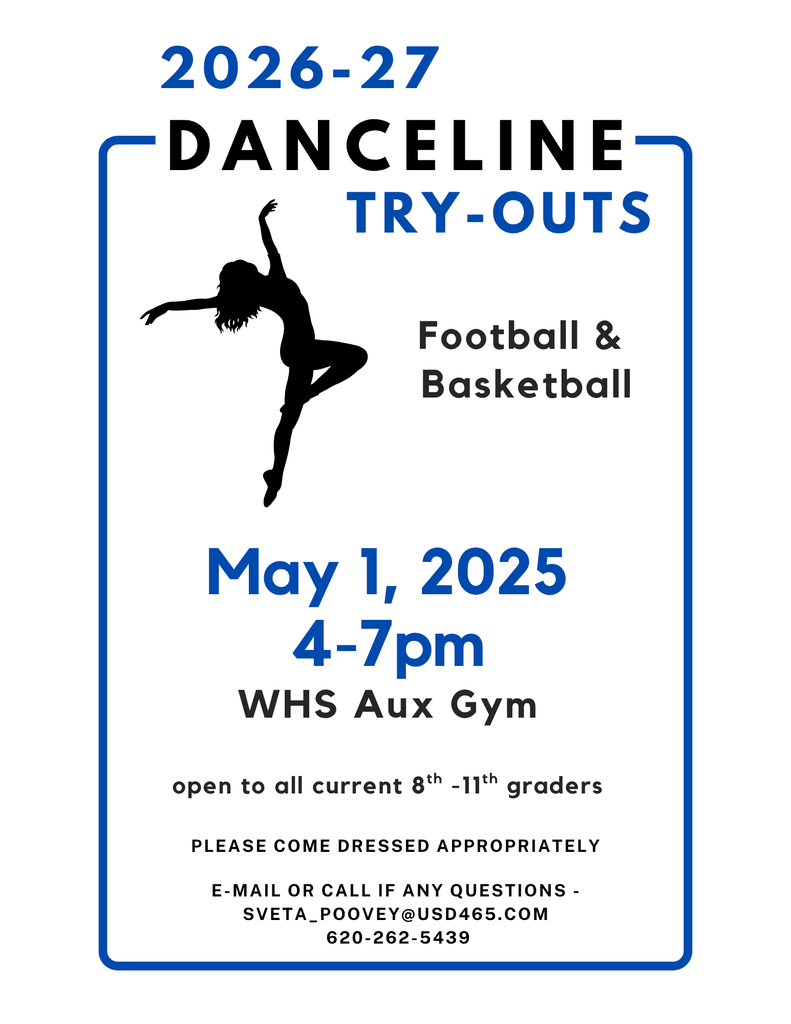 Dance line try-outs for current 8th-11th graders.