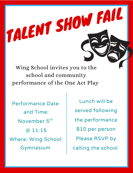 Flyer for the in school performance