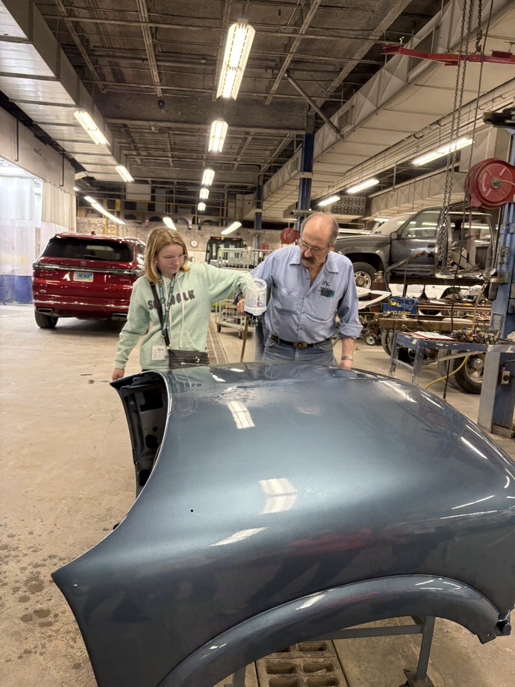 Painting with water at collision repair