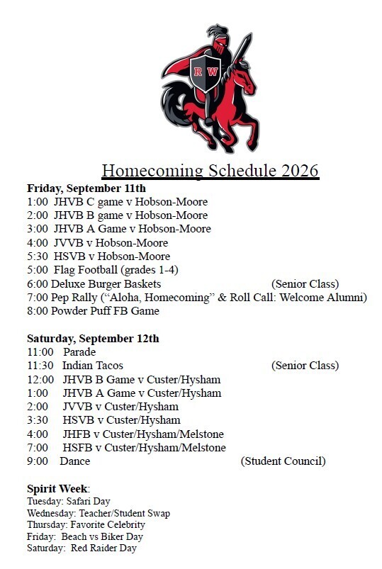 NEW homecoming info
