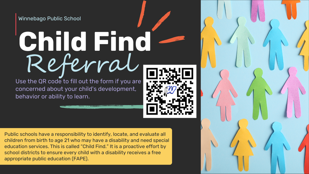 Use the QR code to fill out the form if you are concerned about your child's development, behavior, or ability to learn.