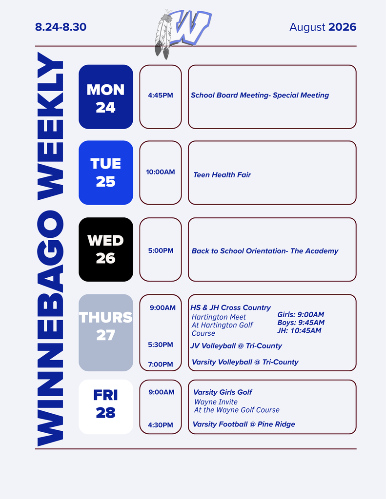 Winnebago Weekly 8.24-8.28