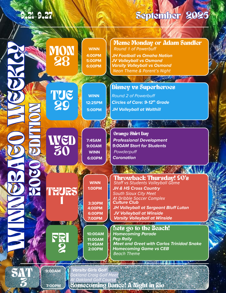 Homecoming Week Schedule