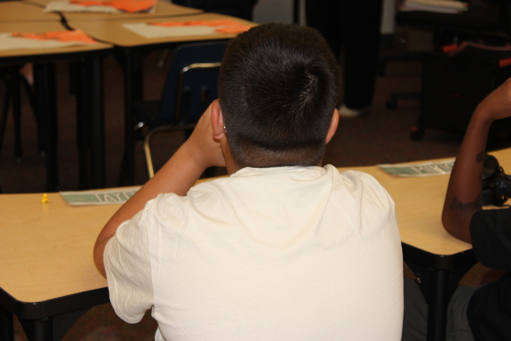 Student sitting at desk