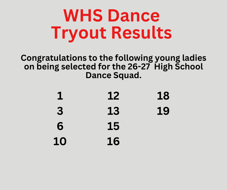 Dance Tryout Results
