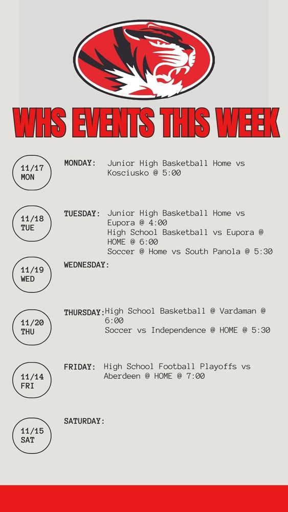 Athletics for the Week of 11-17