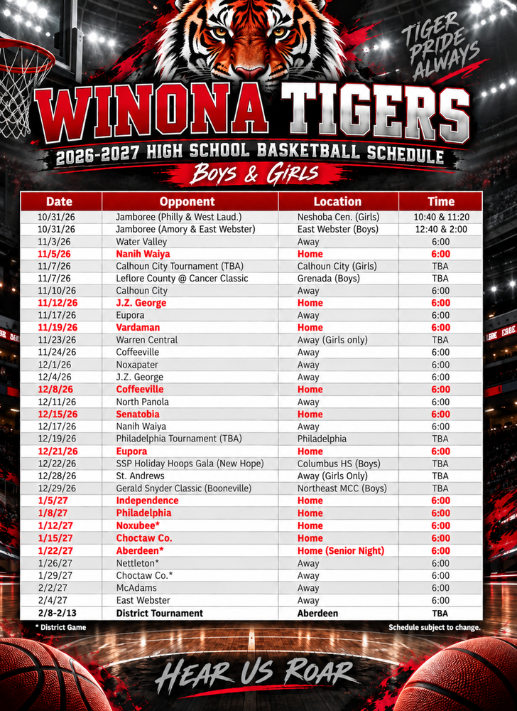 26-27 Basketball Schedule