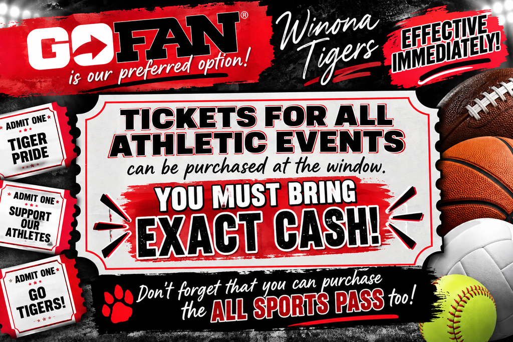 An advertisement for GoFan with red and black elements. It features a sports pass offer and requires exact cash for ticket purchases.