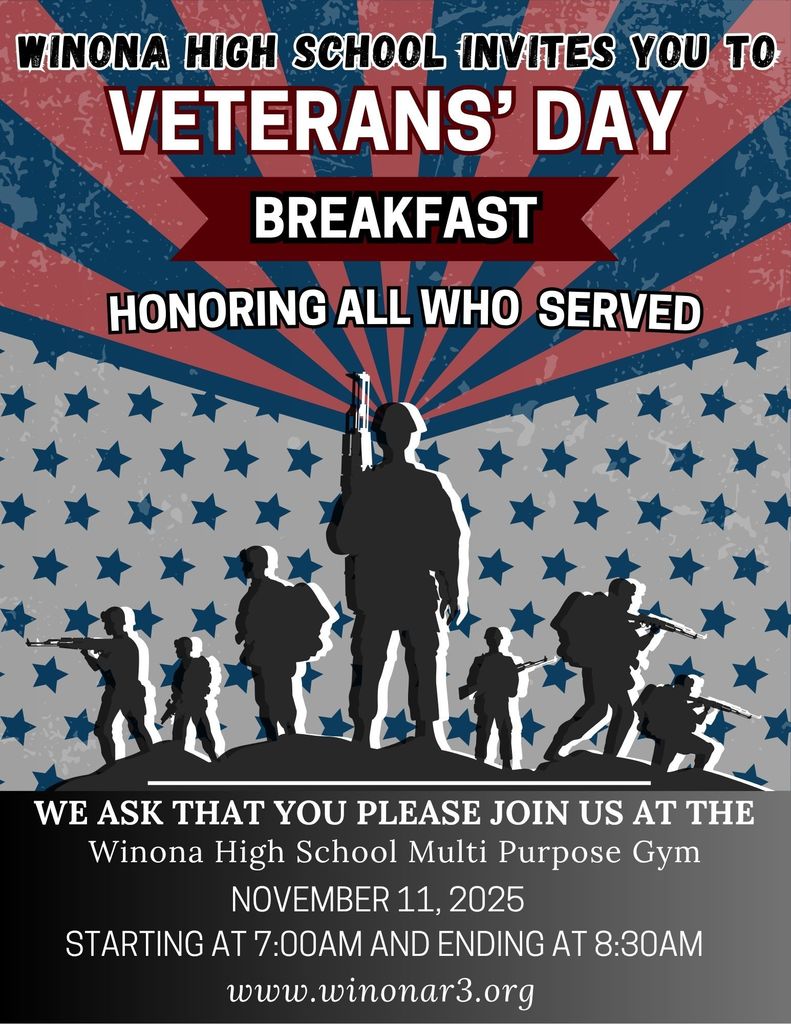 Red and White Vintage American Veterans Day Celebration Flyer