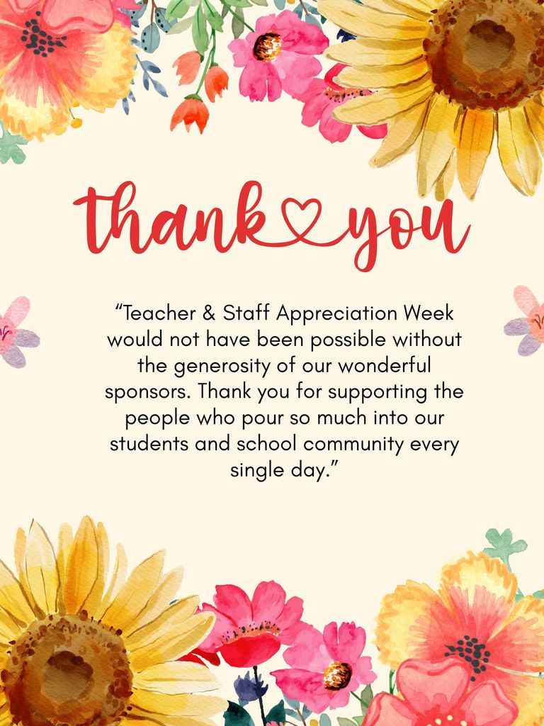 Teacher and Staff Appreciation Week 