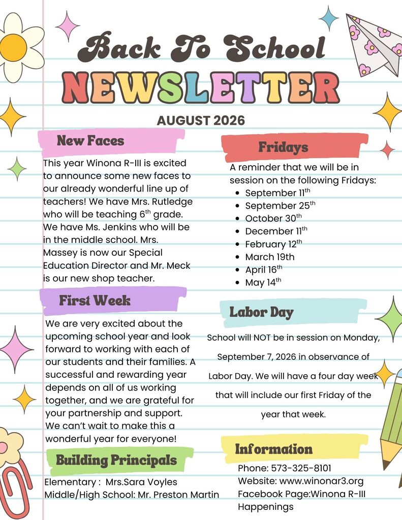 First week of school 
