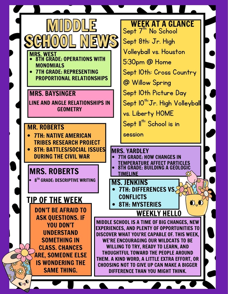Middle school newsletter 