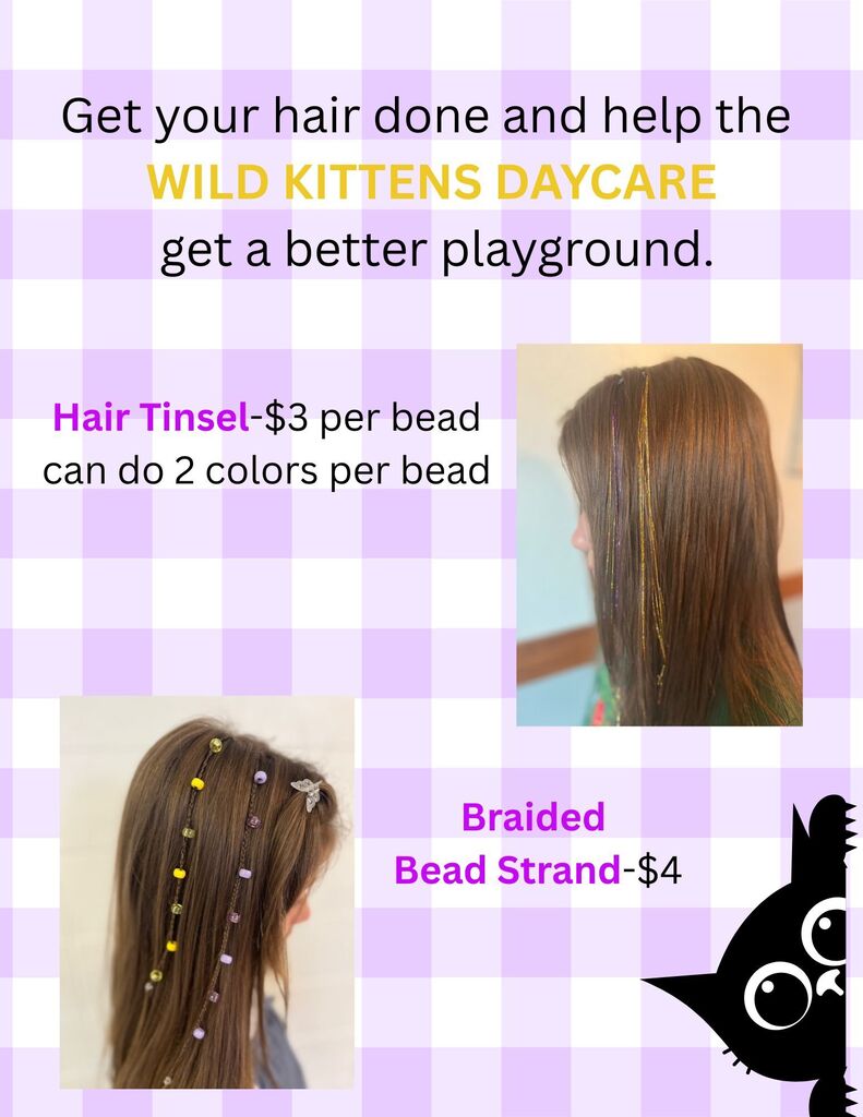 Come and get your hair done to help the daycare get a better playground