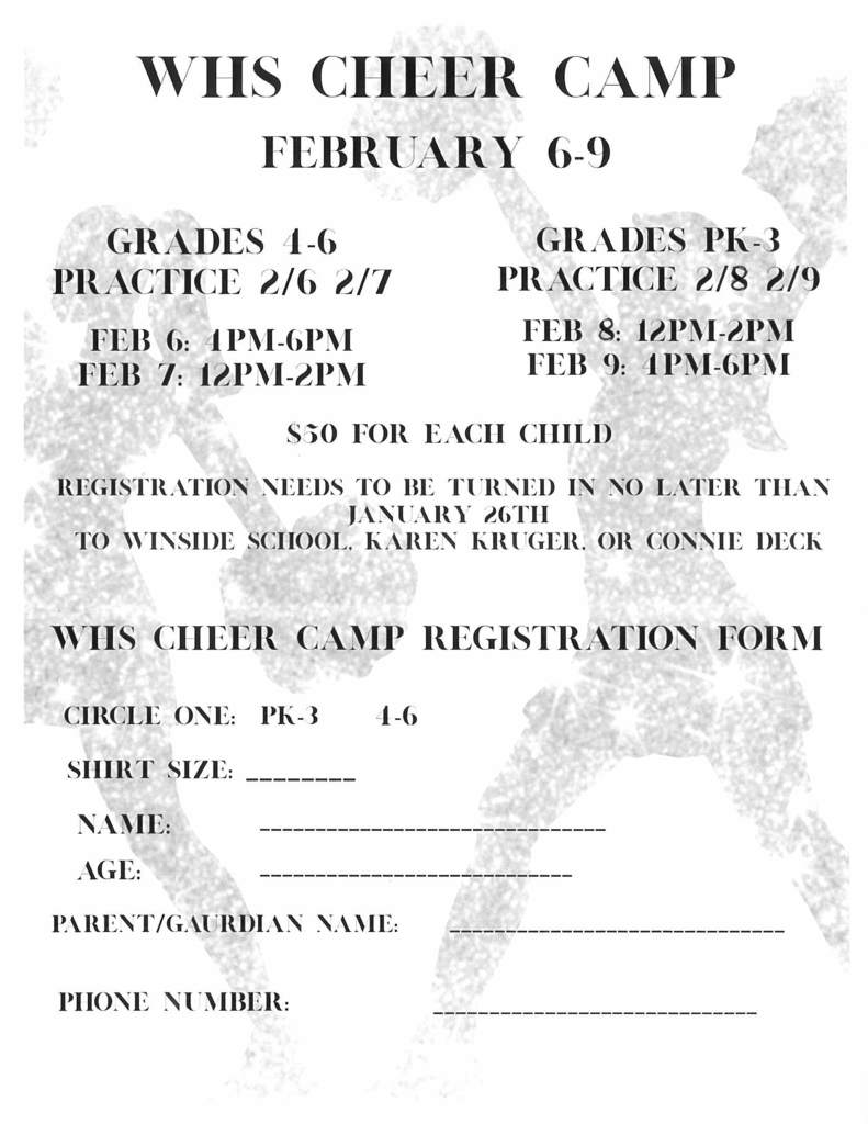 Cheer Camp Forms
