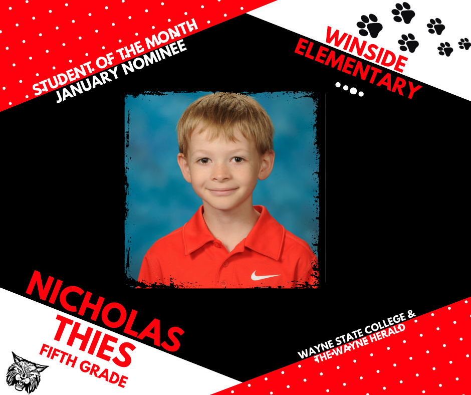N. Thies January Student of the Month Nominee