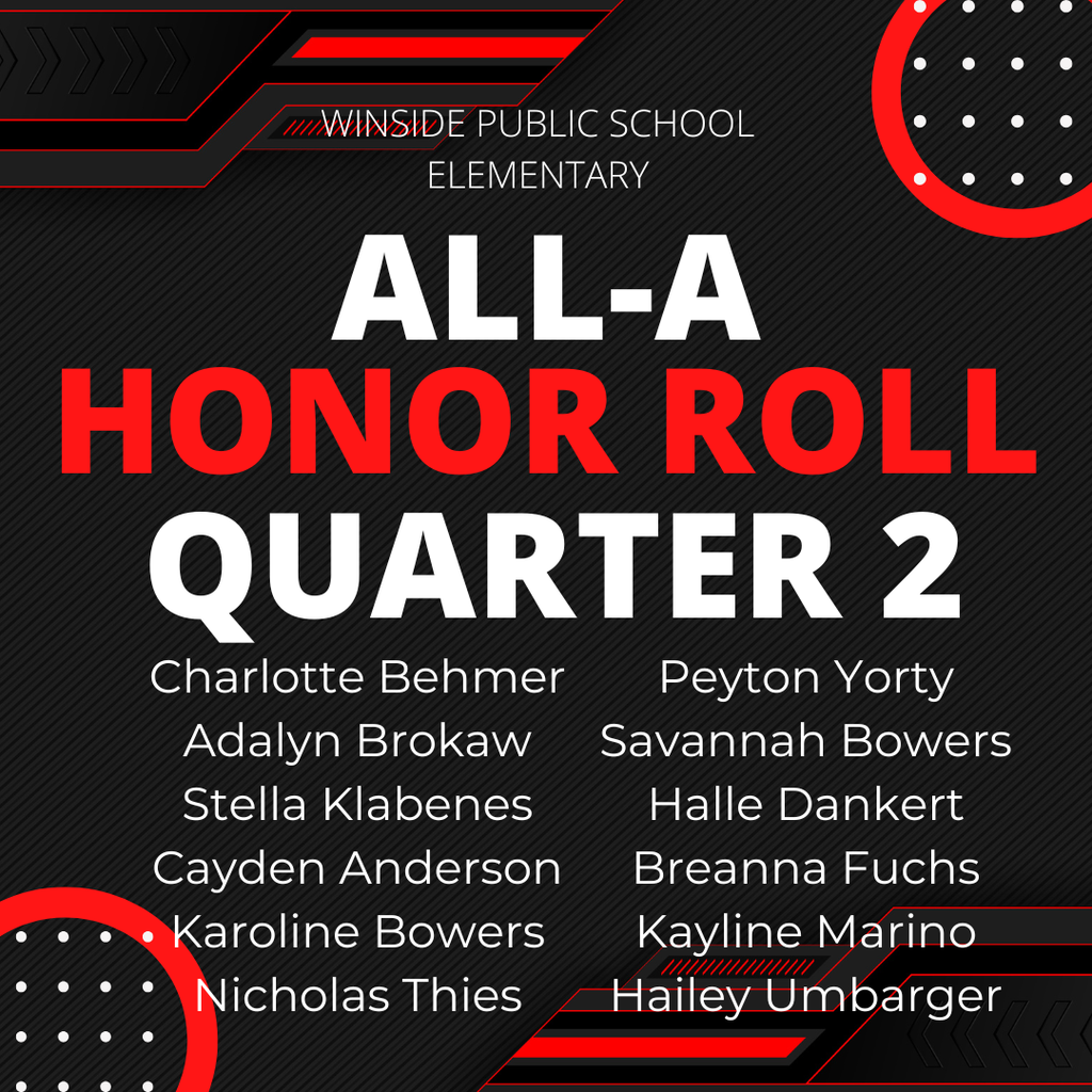 Quarter 2 Elementary All-A  Honor Roll