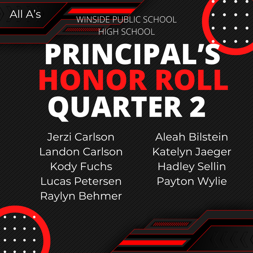 Quarter 2 High School Principal's Honor Roll